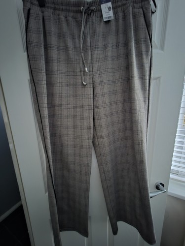 Ladies check trousers - check, trousers.