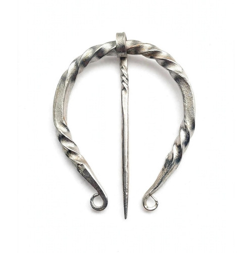 Large iron penannular brooch - large,