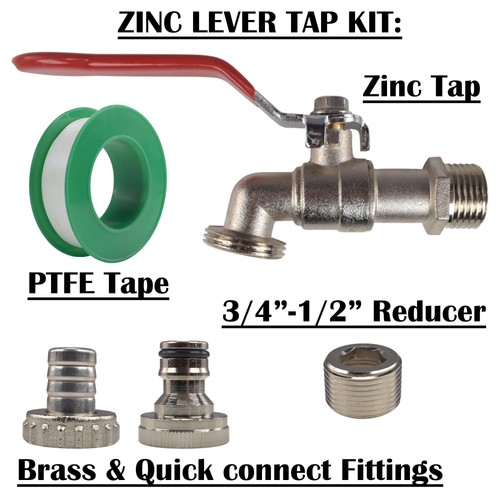 Zinc lever tap - tap, 1/2"–3/4"
