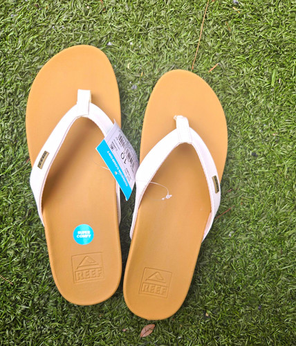 Reef women tan white - women's, logo