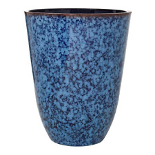 Plastic Dappled Blue Plant Pot 29cm Tall Heavy Duty Planter 15L Garden Decor