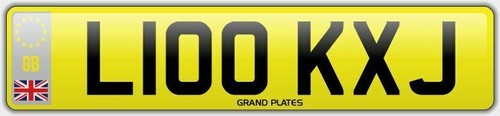 Look number plate l100 - xj, kxj