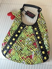 Betseyville By Betsey Johnson Strawberry Yellow Zebra Shoulder Bag Tote Handbag 