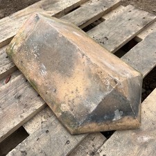 Reclaimed Buff Triangle Roof Ridge Tile Cap End
