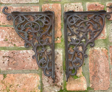 STUNNING PAIR ORNATE CAST IRON