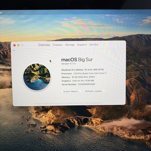 Macbook pro a1398 - pro, 2015