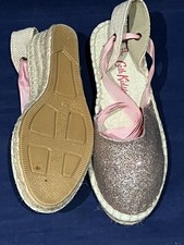 CATH KIDSTON UK 3 GOLD METALLIC LOW HEEL ESPADRILLE SANDALS BNWOB