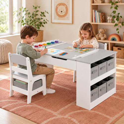Kids wooden art table and - wooden,
