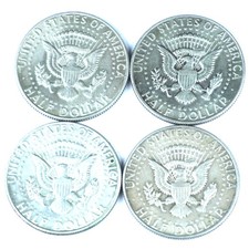 A Collection / Job Lot Of Four United States Of America Silver Half Dollar Coins