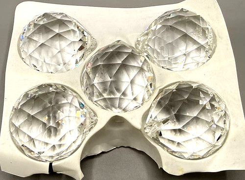 Lot faceted crystal ball - of,