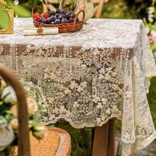 Organza french lace tablecloth - organza,