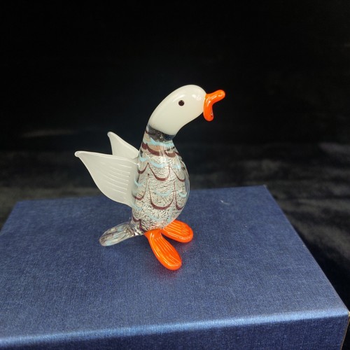 Handmade glass duck figurine - handmade,
