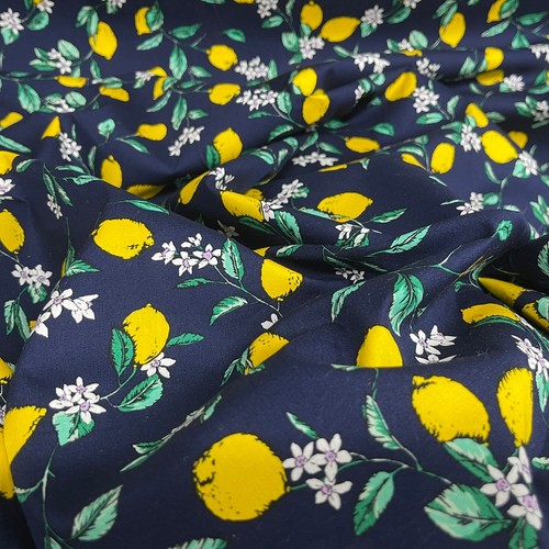 Yellow lemons fabric rose - lemons,