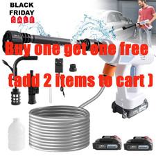 2 Battery Portable Cordless Car High Pressure Washer Jet Water Wash Cleaner Gun