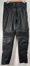 Wolf Leather Motorbike Trousers Mens Size 32 Black Riding Biker Padded Knees