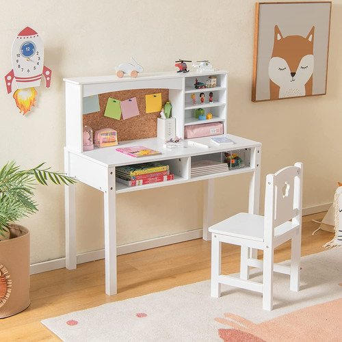 Wooden desk and chair - chair, set