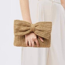 Women's Bow Woven Handbag