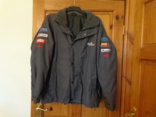 Men`s Grey Jacket Size M With Car Sports Logos.