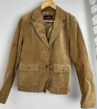 NAF NAF Retro Style Soft REAL Pig Spilt Heavy Leather Jacket Black Size 40 Med