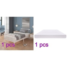 White Wooden Bed Frame Pine 3ft Single Solid Pine and with Mattress Option