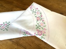 Vintage White Linen Tablecloth