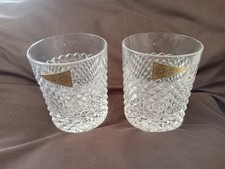 2 X Royal Crystal Rock RCR La Piana Lead Crystal Whisky Tumbler Glasses