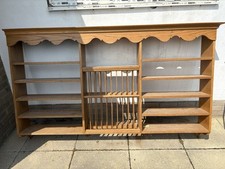 Oak Hardwood Farmhouse Country Dresser Top Wall Shelves plate rack Larder Pantry