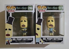 Rick and Morty Funko Pop Vinyl Mr Poopy Butthole 206 Shot Exclusive + 177 Bundle