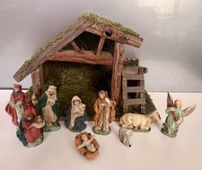 Vintage 9 Piece Nativity Set