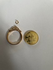Replica Sovereign Coin Mounted For Pendant Chain 22mm 1.8mm