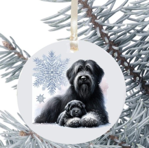 Briard dog hanging bauble - briard,