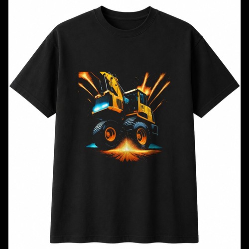 Detailed digger with - detailed, sparks