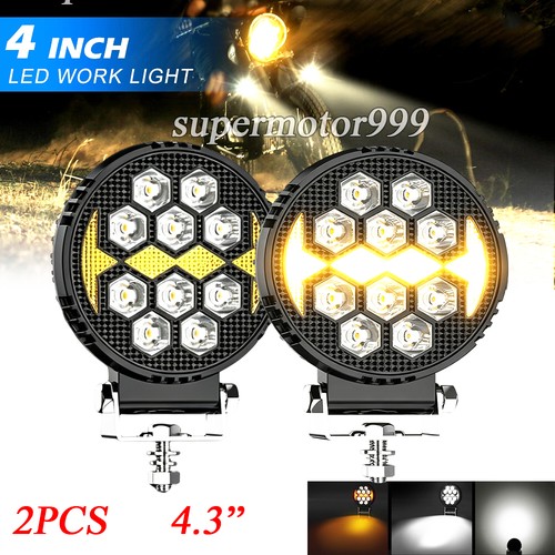 2pcs amber drl round - 4.3",
