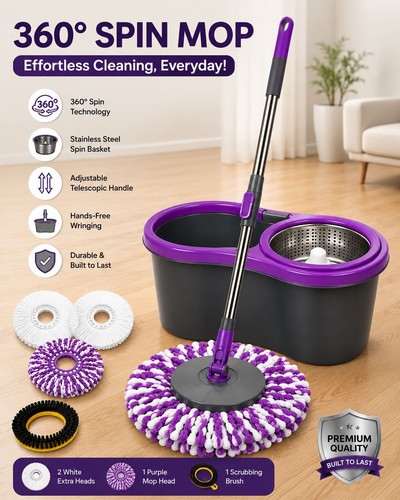 360 spin mop - and, set