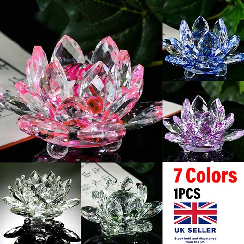 Crystal lotus candle holder - crystal,