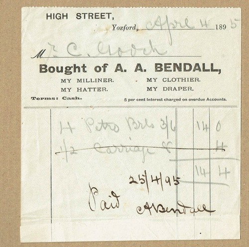 1895 billhead a bendall - billhead,