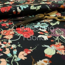 Black Colourful Floral With