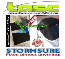 BLACK MED MOHAIR CLOTH SOFT TOP CABRIOLET HOOD CONVERTIBLE TEARS RIP REPAIR KIT