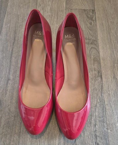 Red patent court shoes uk - red,