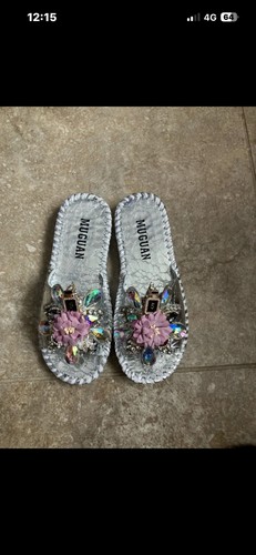 Ladies silver sliders - ladies, /