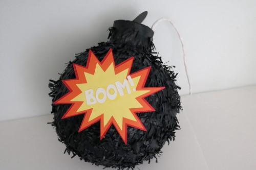 Bomb style pinata including - bomb,