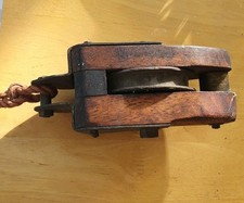 Vintage Wood & Iron Pulley
