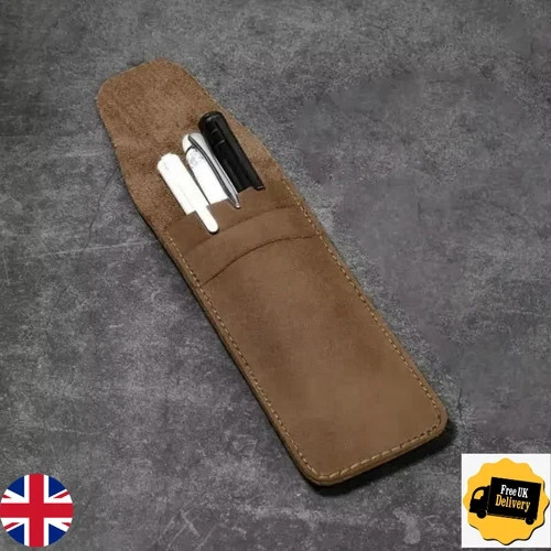 Vintage leather pen case - leather,