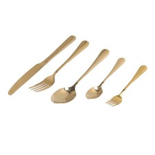 ↑Golden 30-piece Stainless Steel Tableware Gift Set