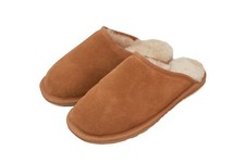 Nordvek Cosy Warm Genuine Sheepskin Lined Suede Mule Slipper Womens Mens Unisex