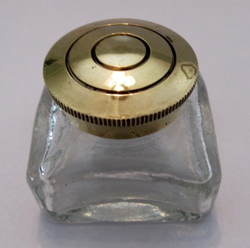 Antique brass inkwell or - brass, inkwell.
