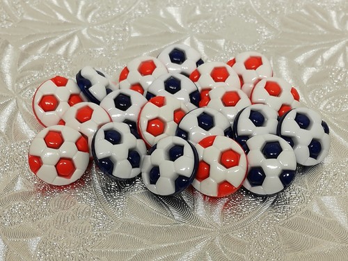 Football buttons red blue - red,