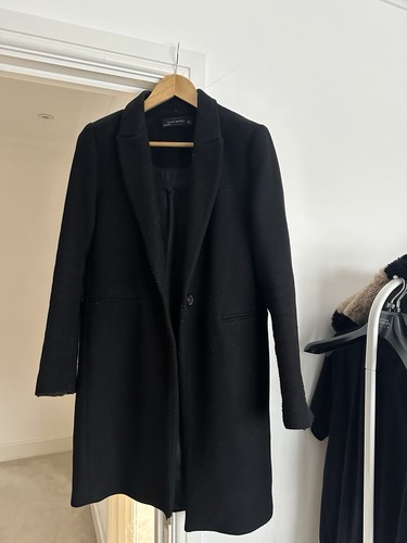 Zara black long coat - long,