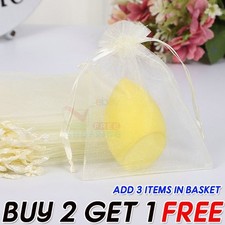 50 Organza Bags Jewellery Pouches Wedding Favour Party Mesh Drawstring Gift Cake