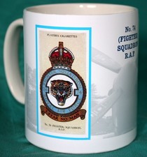 MUG RAF BADGES No 74 FIGHTER SQUADRON 1937 VINTAGE DESIGN MUG.FREE UK